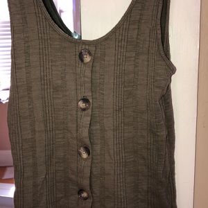 American eagle ribbed button tank